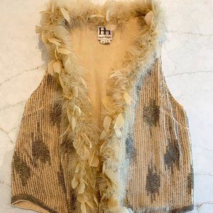 Haute Hippie Sequin Marabou Feather Vest